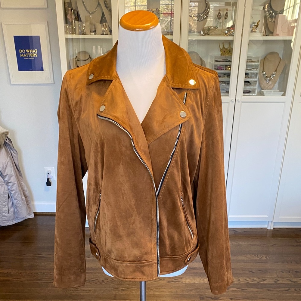 Loft Faux Suede Moto Jacket